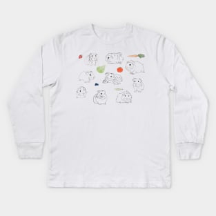 Guinea Pig Line Art Kids Long Sleeve T-Shirt